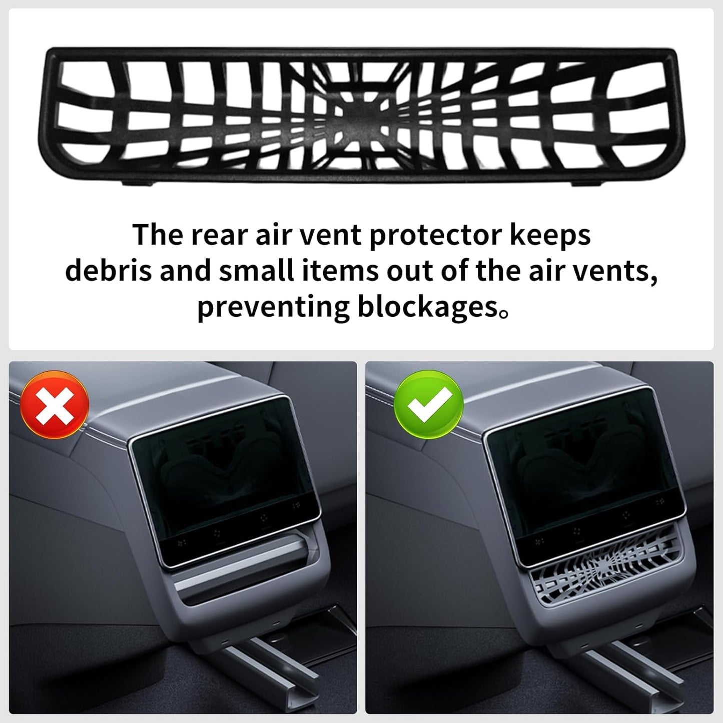 Tesla Model Y Juniper Center Console Organizer 6 PCS Silicone 2025 2026 New Tesla Model Y Juniper & Model 3 Highland Accessories Silent Hidden Storage Box with Rear Air Vent Protector