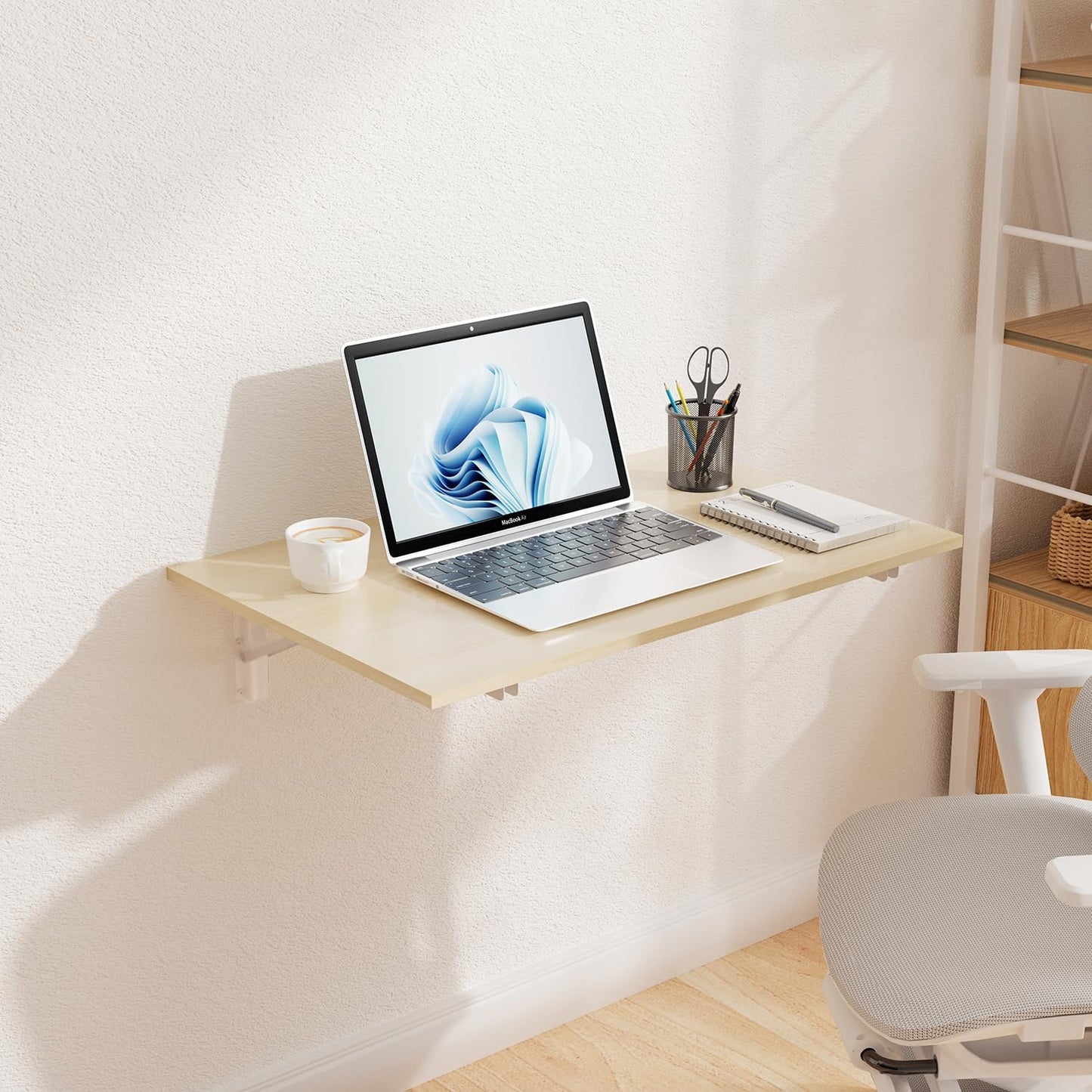 GOYLSER Fold Wall Mounted Table Folding Worktable, Addition to Garage/Home Office/Laundry Room/Home Bar/Kitchen & Dining Room