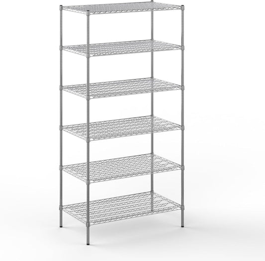 24" Deep x 42" Wide x 86" Height Wire Shelving Kit | 6-Tier | NSF Commercial Storage Rack Unit