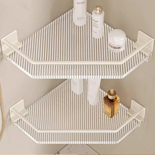 EVERZONE Shower Corner Caddy, 2 Pack 12" Brushed 304 Stainless Steel Organizer for Bathroom,Kitchen & Balcony, Floating Shower Wall Shelf Bath Basket Rack Heavy Duty 2 Pack (Grey,Acrylic)