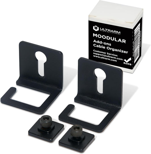 Moodular Add-ons Cable Organizer 2 Pack [Accessory Only - Requires Moodular Wooden Monitor Stand Slide Rails for Use] Black MSA-CO