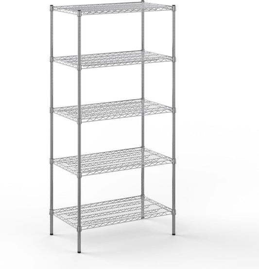 21" Deep x 36" Wide x 74" Height Wire Shelving Kit | 5-Tier | NSF Commercial Storage Rack Unit