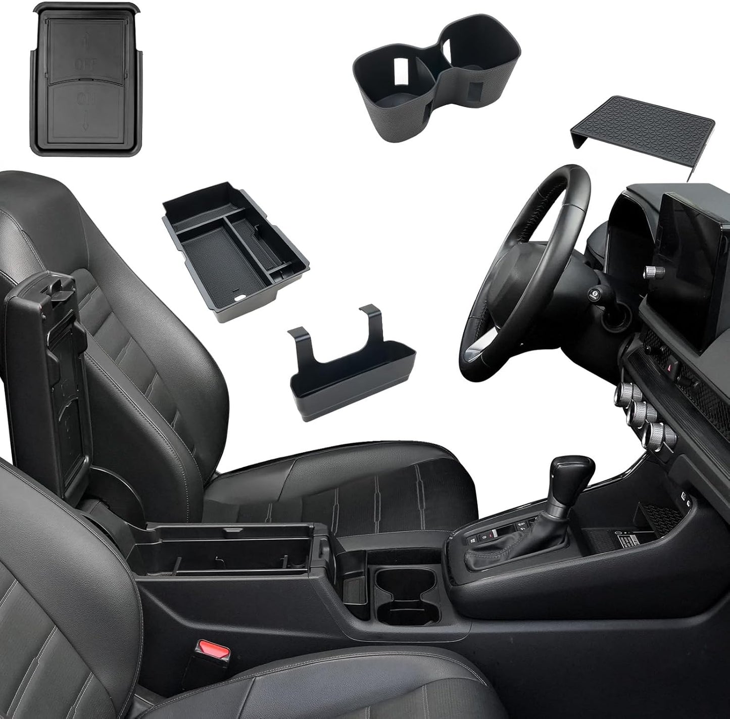 5PCS Center Console Organizer Tray for 2026 2025 2024 2023 Honda CRV Accessories, Armrest Storage Box and Drawer, Armrest Hidden Storage Box, Dashboard Organizer Tray and Cup Holder for Honda CRV