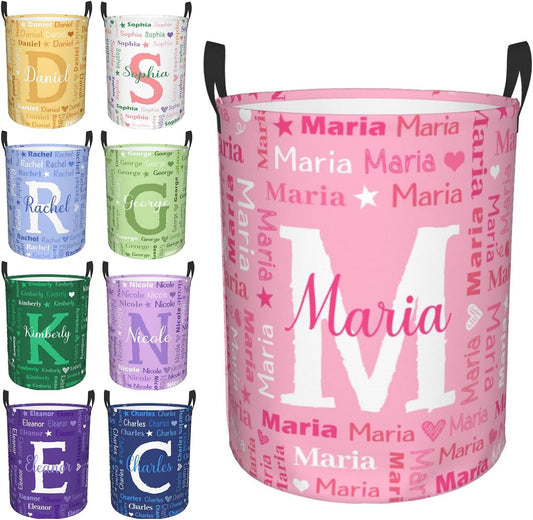 Custom Name Laundry Hamper, Personalized Laundry Baskets with Name for Boys Girls Women Men, Customized Collapsible Dirty Clothes Hamper Easy Storage Gifts for Bedroom Bathroom Living Room