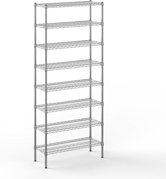 14" Deep x 36" Wide x 86" Height Wire Shelving Kit | 8-Tier |NSF Commercial Storage Rack Unit