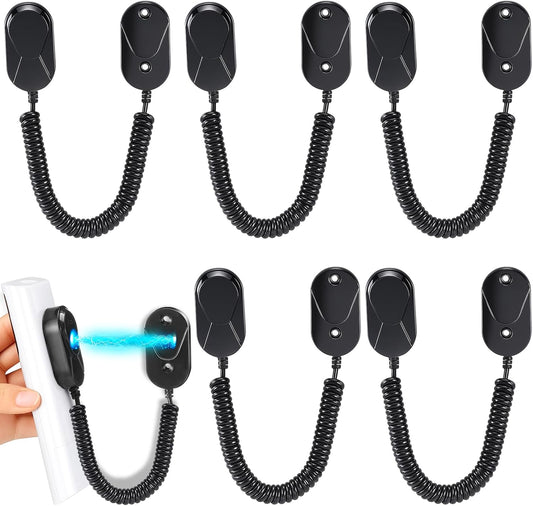 Novabright 6 Pack Magnetic Remote Leash Control Holder with Security Cable, Anti Loss Design Wall Mount Adhesive Organizer for Easy Installation Stable Suitable for TV Fan and Air Conditioner Remotes