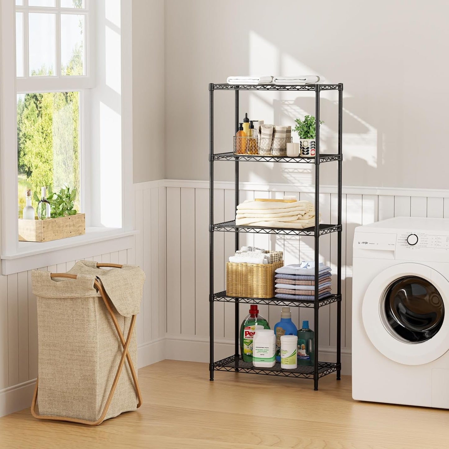 SINGAYE Shelf Closet Wire Shelving：Adjustable Metal Unit for Laundry Room Organization Bathroom Kitchen Home Storage Small Pantry Rack Shelves