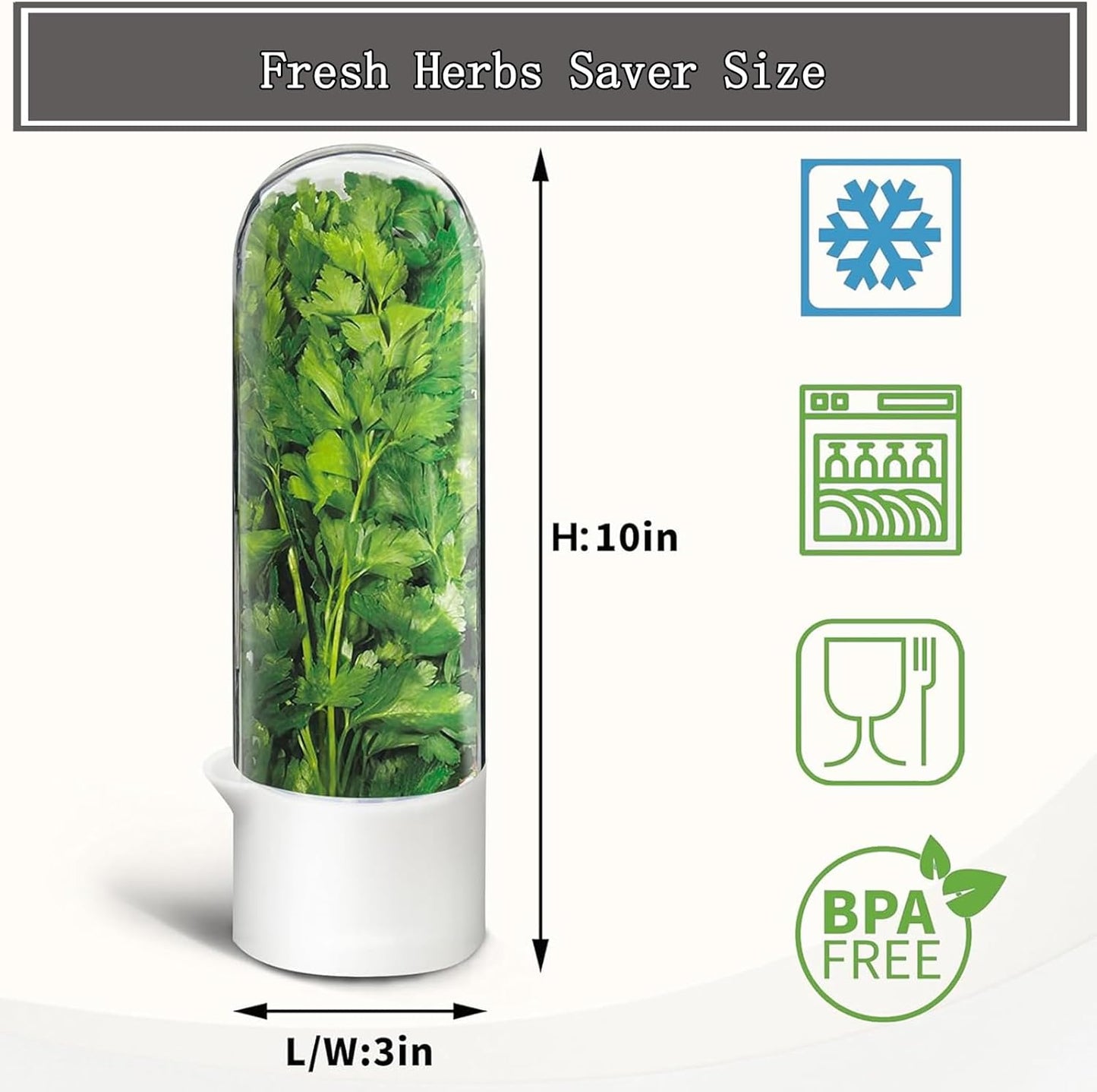 Herb Saver for Refrigerator, Cilantro Container for Fridge, Fresh Herbs Lettuce Keeper for Refrigerator Parsley Mint Leaves Fresh Herb Keeper, Refrigerato Storage for Fresh for 2-3 Weeks