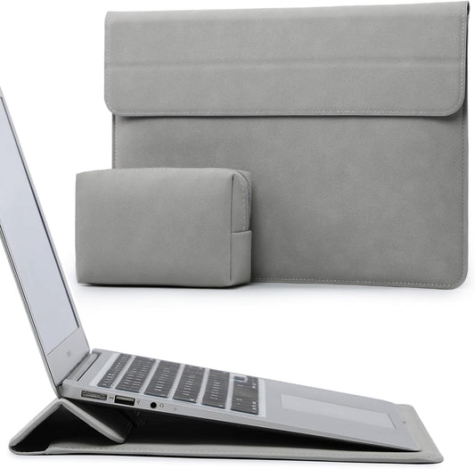 HYZUO 13.3-14 Inch Laptop Sleeve Case with Stand Feature for MacBook Pro 14 M5/M4/M3/M2/M1 2026-2021, MacBook Pro/Air 13.3, 13.5" 13.8" Surface Laptop, HP Spectre X360 13/14, Light Gray