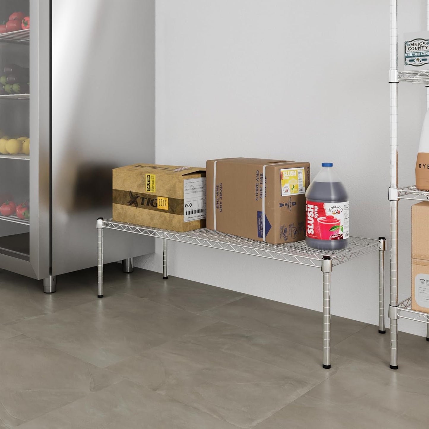 18" Deep x 48" Wide x 14" Height Wire Shelving Kit | 1-Tier | NSF Commercial Storage Rack Unit