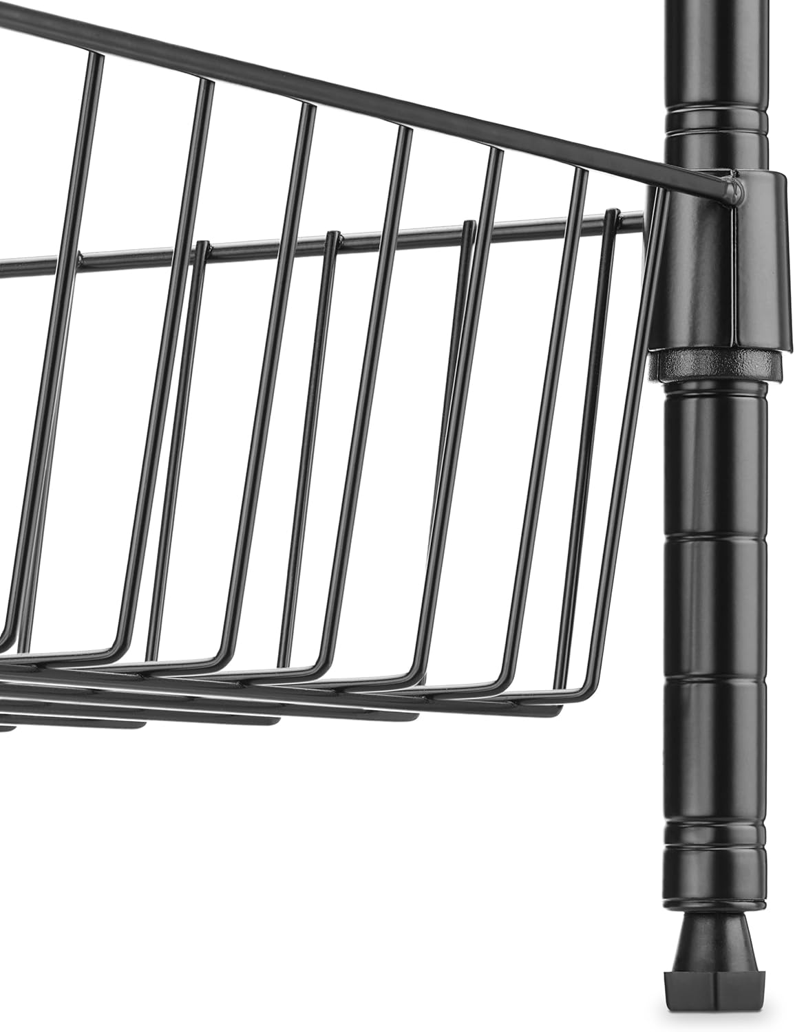 Whitmor 2 Tier Metal Storage Shelves, Heavy Duty Shelf with Basket, 350 lbs Capacity per Shelf, 700 lbs Total, Home Organizer for Kitchen, Garage, Bathroom, 15" L x 14" W x 15" H, Black