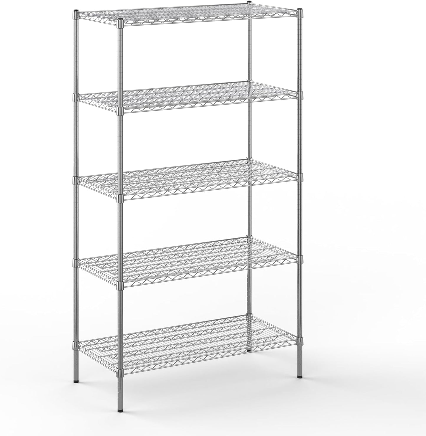 21" Deep x 42" Wide x 74" Height Wire Shelving Kit | 5-Tier | NSF Commercial Storage Rack Unit