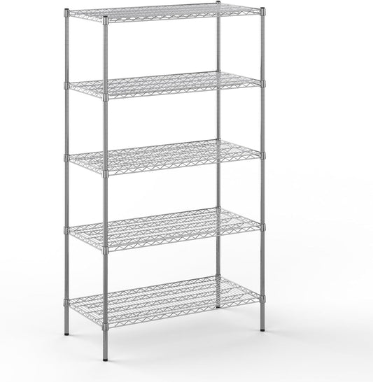 21" Deep x 42" Wide x 74" Height Wire Shelving Kit | 5-Tier | NSF Commercial Storage Rack Unit