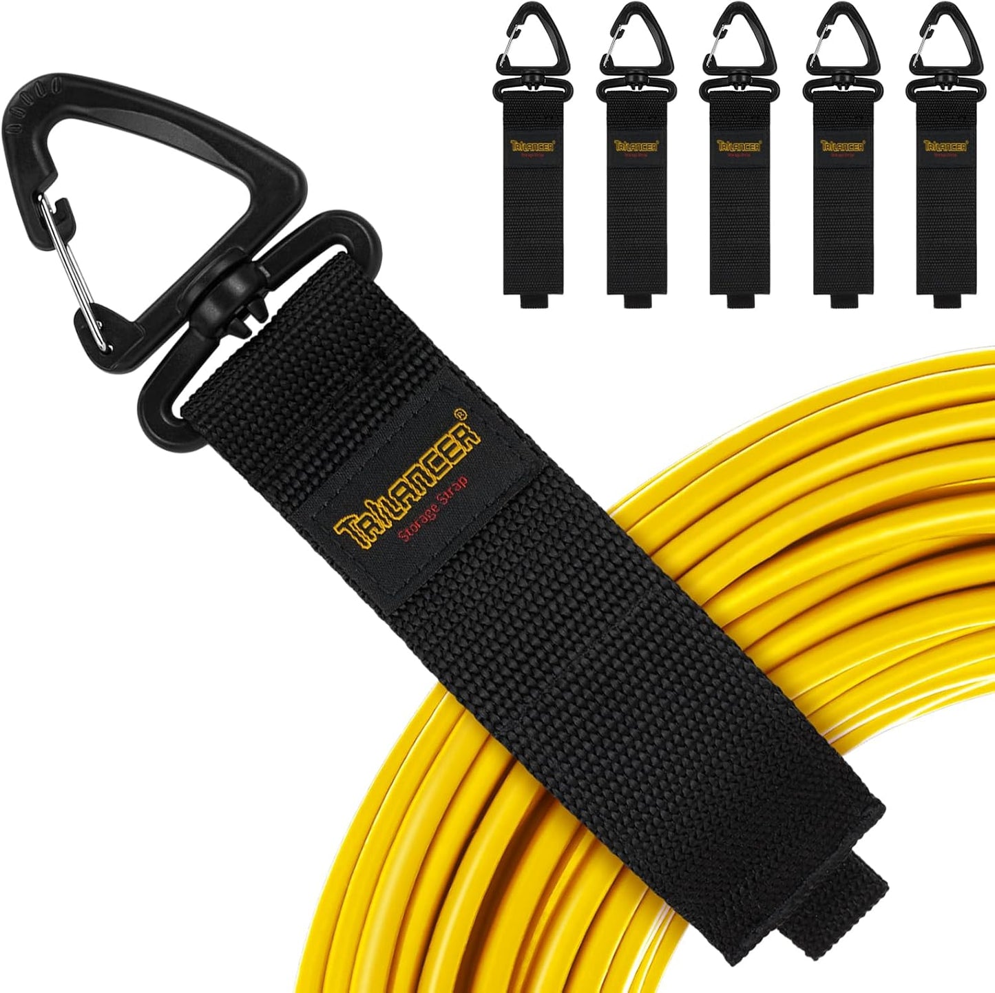 Extension Cord Organizer and Hanger (6-Pack), Trilancer Hook-and-Loop Storage Straps with Triangular Buckle to Hang on Walls for Cables, Wires, Rope, Hoses, Organization for Home, Garage or Workshop