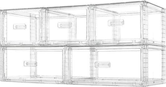 Vtopmart 5-Piece Large & Medium Stackable Drawer Organizer Set, 108QT Clear Storage Cabinet with Easy Assembly, Durable Drawers for Closet, Bedroom, Entryway, Playroom & Apartment Organization