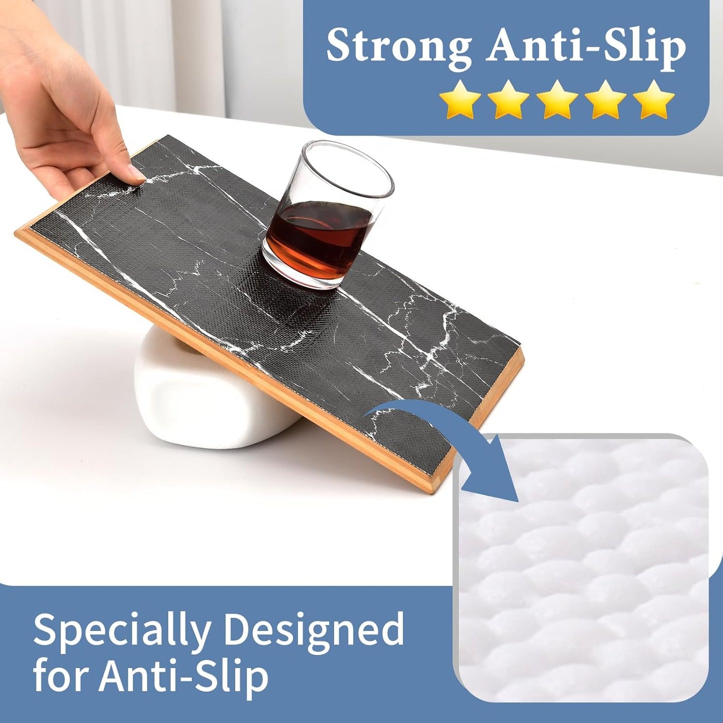 Drawer and Shelf Liner for Kitchen Cabinet: 23 in X 20 Ft Non Slip Waterproof Shelf Paper Non Adhesive Refrigerator Liners Black Marble Easy Liners for Bathroom with Knife Tape Measure