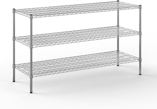 21" Deep x 60" Wide x 34" Height Wire Shelving Kit | 3-Tier | NSF Commercial Storage Rack Unit