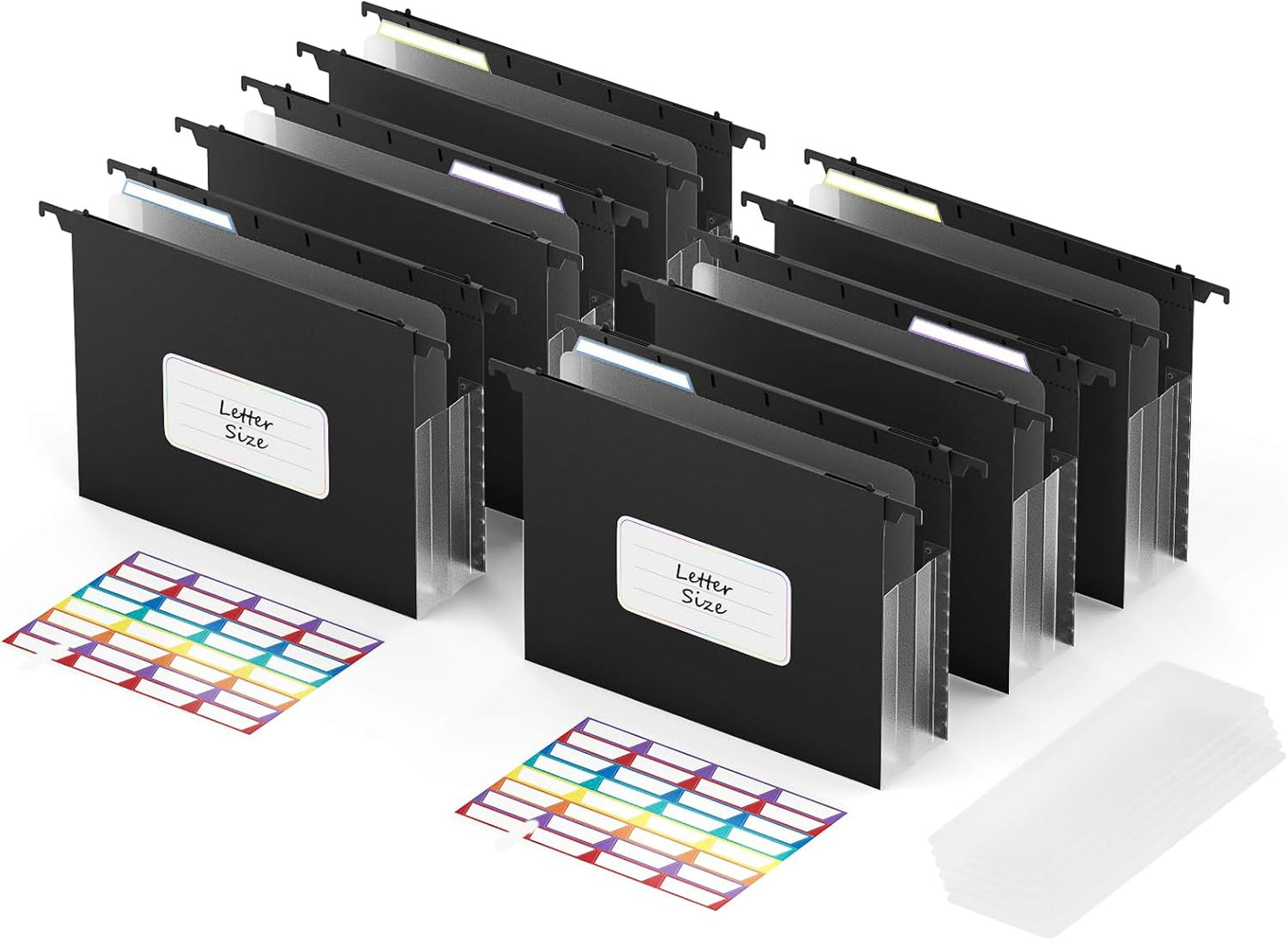ABC life Plastic Expanding Hanging File Folders,Reinforced 3.15" Hanging Accordian Folder，Large Capacity, Letter Size for Filing Cabinet Tax Filing, Invoices-3pcs