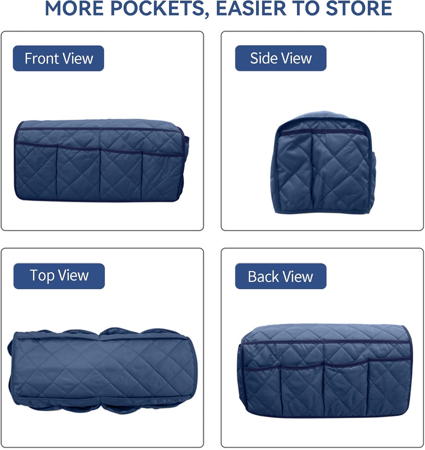 MEHIDFY Armchair Caddy, Waterproof Sofa Armrest Organizer, Non Slip Recliner Organizer, Remote Holder for Recline, Recliner Caddy with 14 Pockets Storage for TV Remote, Phone, Magazine (Blue)