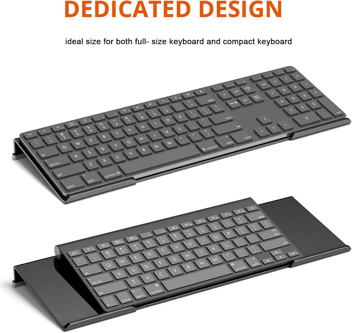 Richboom Computer Keyboard Stand Tilt PC Keyboard Stand Riser for Easy Ergonomic Typing, Acrylic Keyboard Tray Holder for Office Desk, Home, School, with Silicone Anti-Slip Case, Black