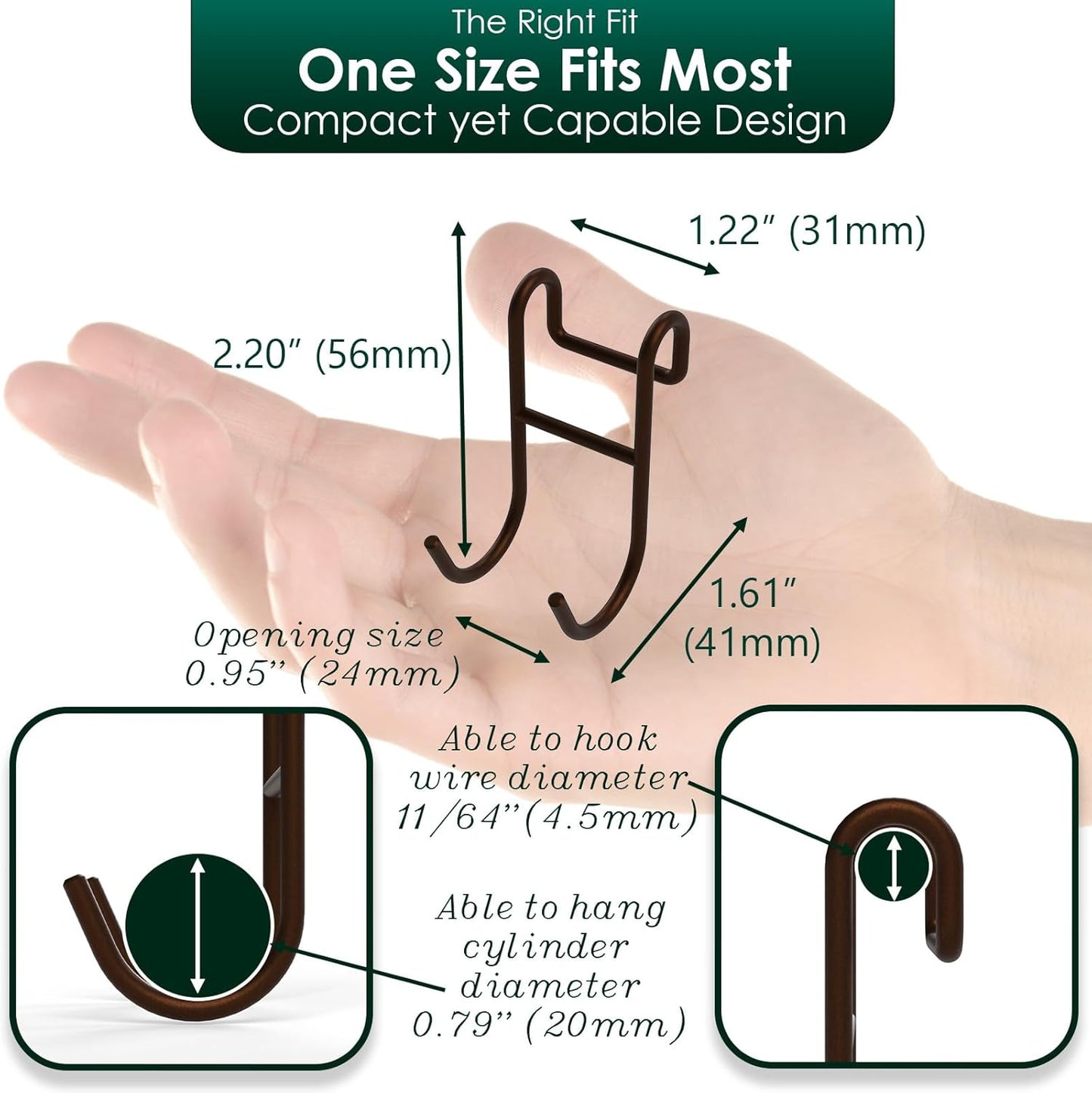 Bronze Shower Caddy - 4 Pack Open Shelf Hooks for Loofah, Razor, Shower Accessories
