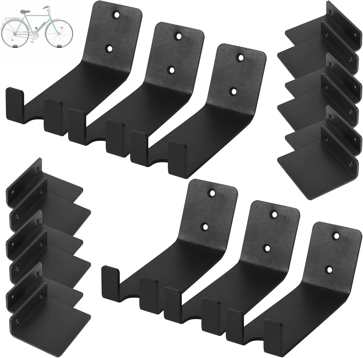 6 Pack Bike Wall Mount Bike Pedal Hanger Wall Mount Bike Hangers Heavy Duty for Garage Vertical Bike Wall Hangers Bike Display Stand Space Saving Wall Bike Rack (6 Pack)