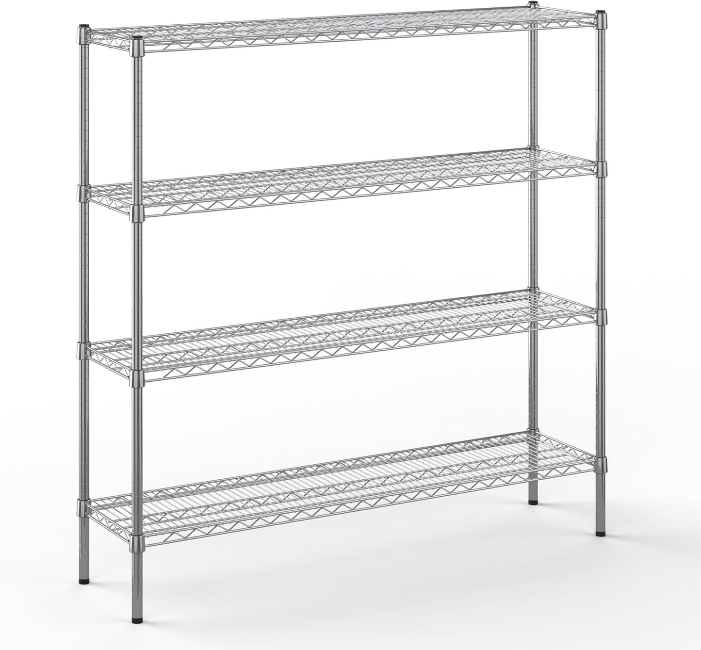 14" Deep x 54" Wide x 54" Height Wire Shelving Kit | 4-Tier | NSF Commercial Storage Rack Unit