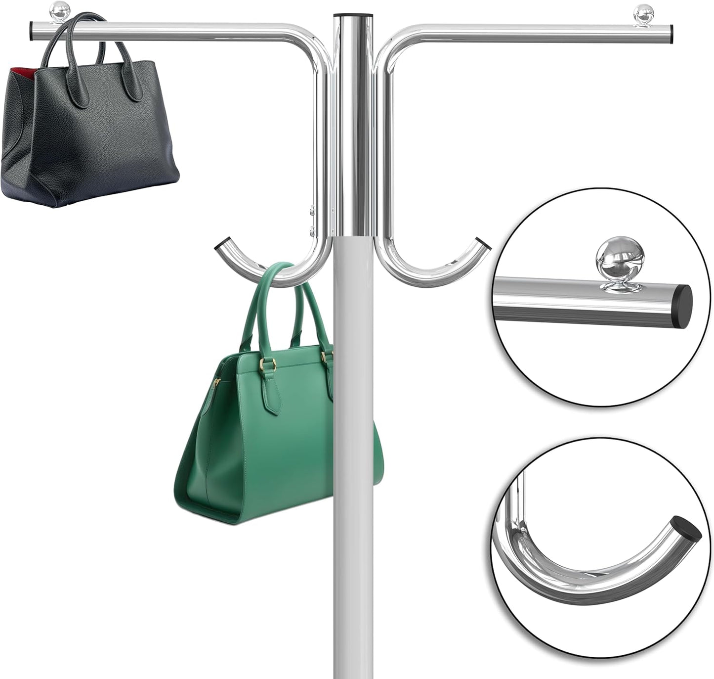 Simple Houseware Industrial Grade Z-Base Garment Rack, 500lb Load with 62" Extra Long bar w/Clear Cover and Tube Bracket