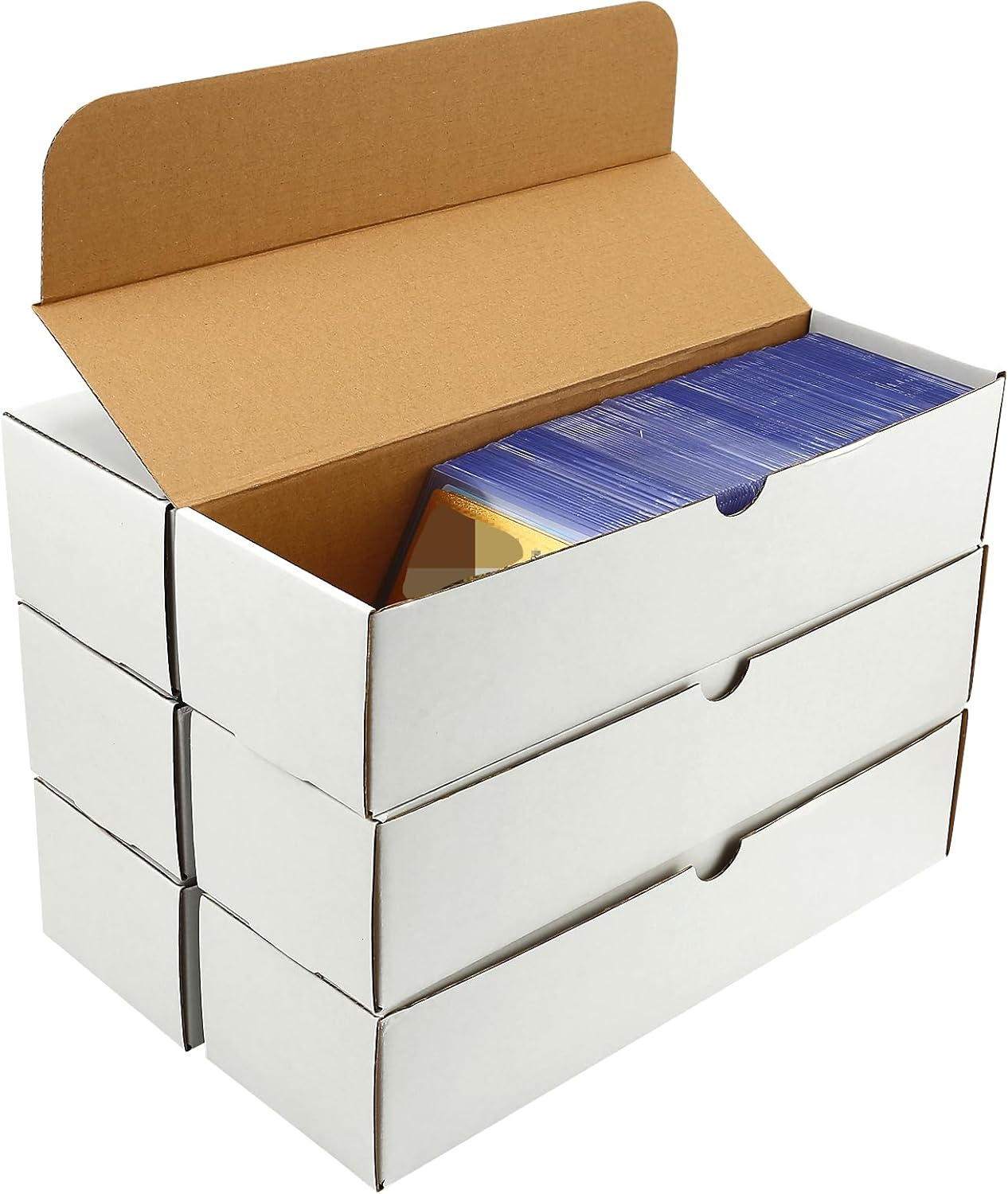 Trading Card Storage Box,6-Pack-4800 Count Corrugated Cardboard Card Box With Mtg/Magic/TCG Storage and Collection,Labels For Card Storage Box