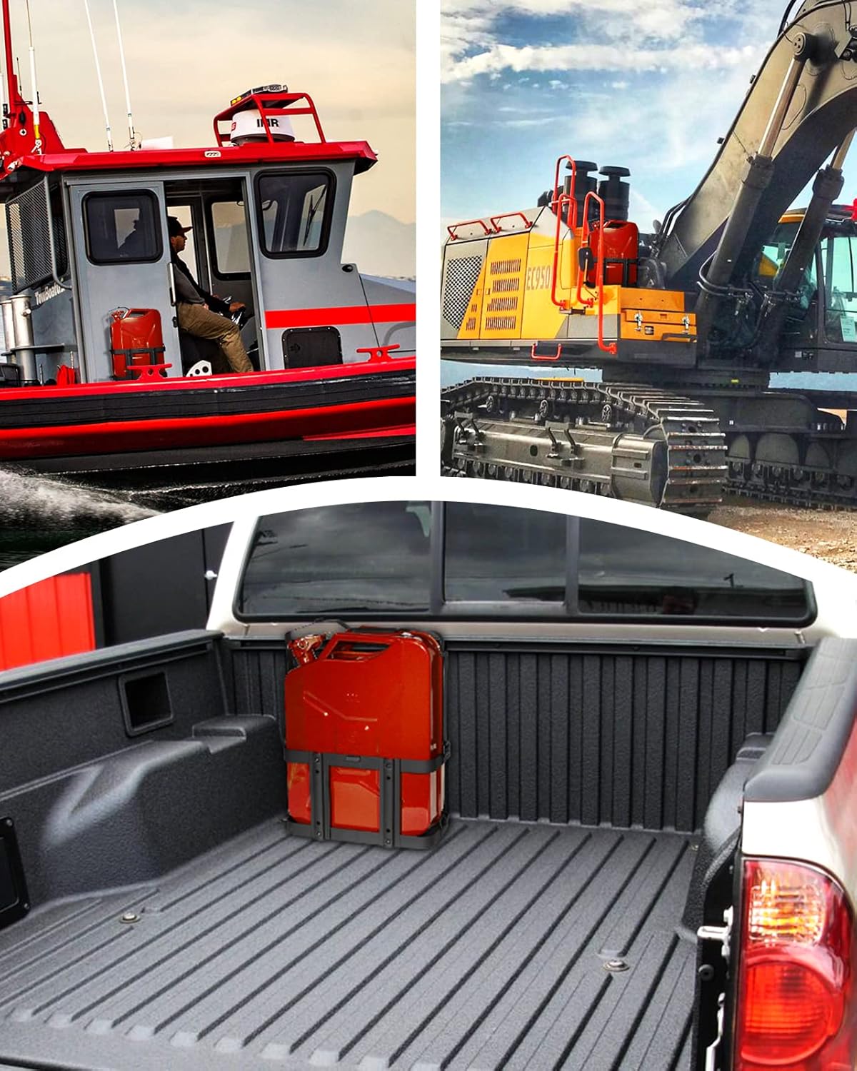 2024 Upgrade Jerry Can Mount Holder: Lockable Jerry Gas Can Holder Rack, 5 Gallon (20 Liter), Reinforced Welding