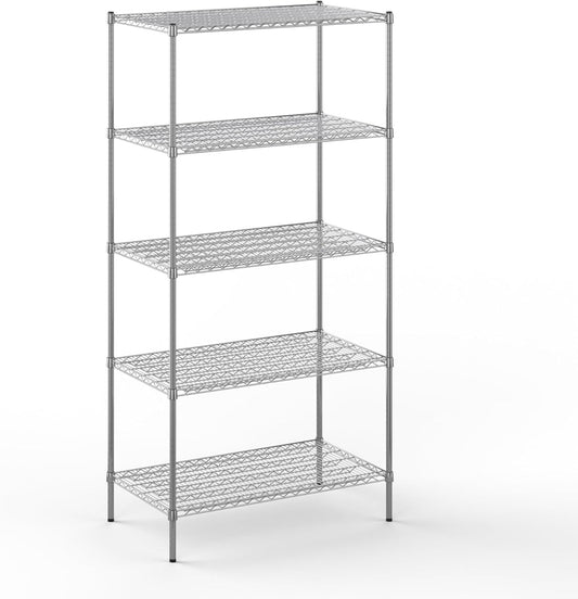 24" Deep x 42" Wide x 86" Height Wire Shelving Kit | 5-Tier | NSF Commercial Storage Rack Unit
