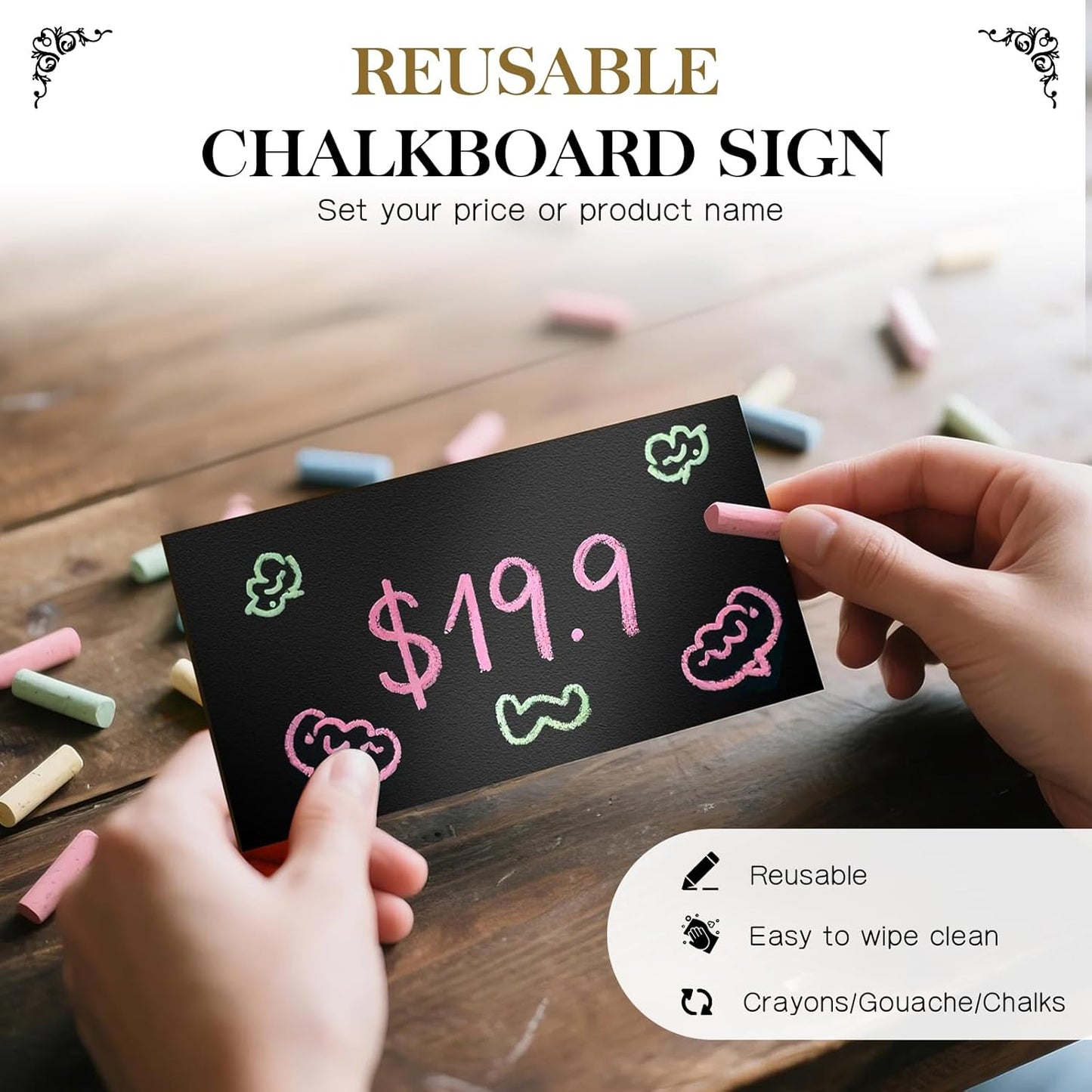 LadyRosian 3-Tier Wooden Rotating Jewelry Display Stand | Bracelet & Keychain Organizer with Advertising Board | 54 Hooks Rustic Holder for Vendor Booth & Stores (3-Tier Round Hexagon)
