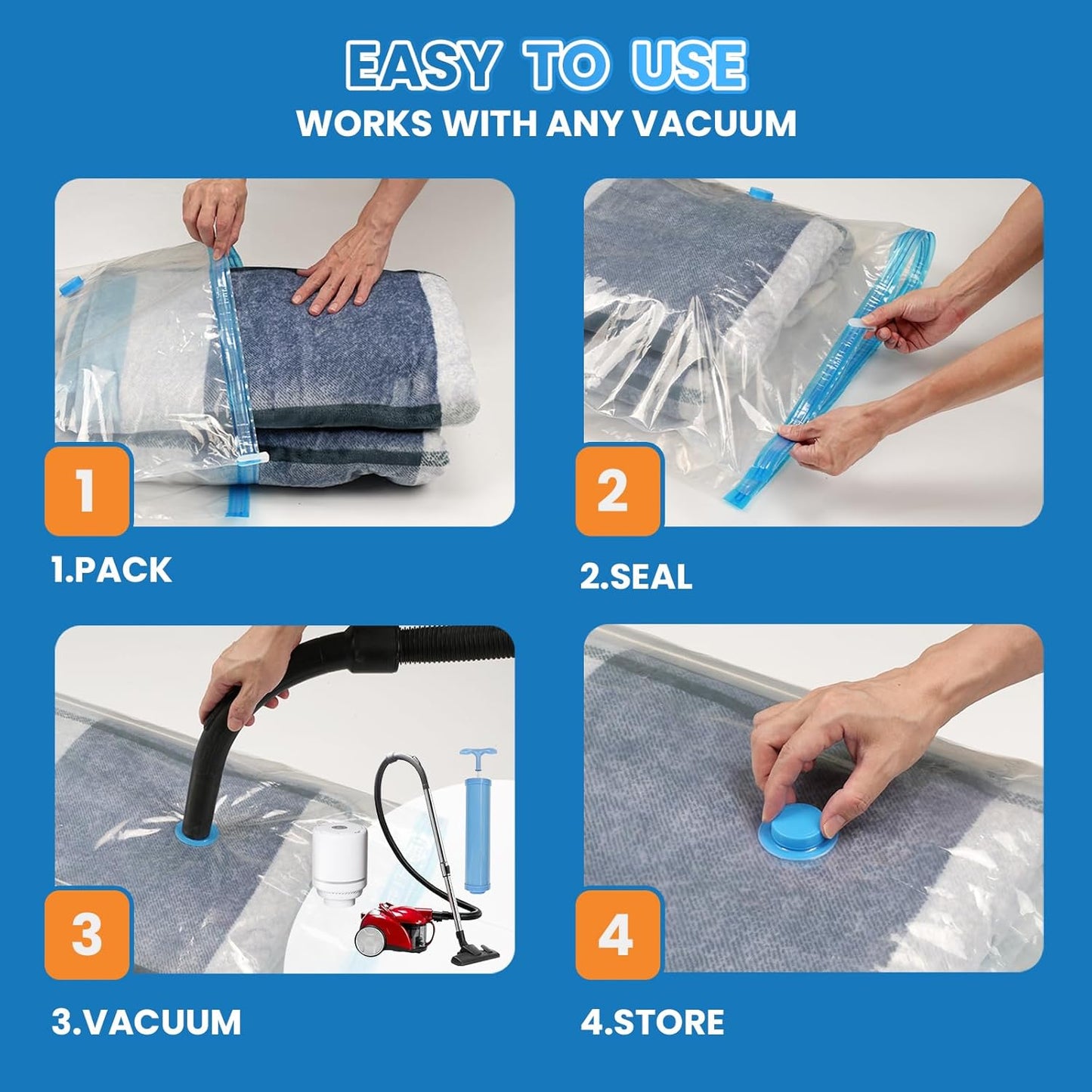 9 Pack XXL Jumbo Vacuum Storage Bags, Double-layer Design Leak-proof and Puncture-resistant, Extra Large Space Saver Vacuum Seal Bags for Comforters, Bedding, Blankets, Huge Stuffed Toy (47.2x39.4 in)