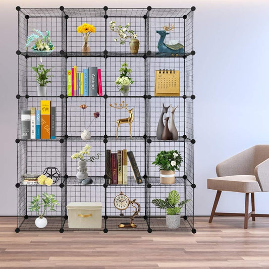 20 - Cube Organizer: Wire Cube Storage for Home & Office - Multifunctional, Modular Cubbies
