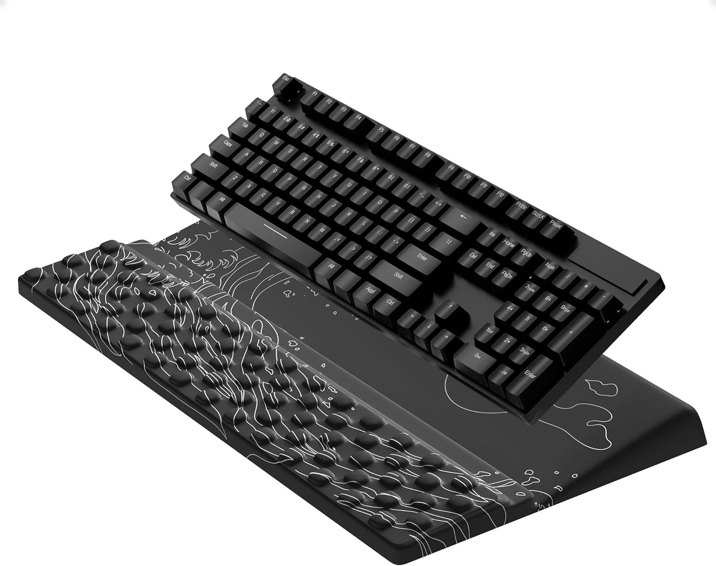 Ospelelf Wrist Support With Keyboard Stand, Comfy Ergonomic Riser Holder for Office Home