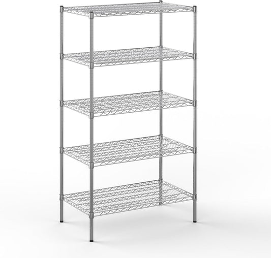21" Deep x 36" Wide x 64" Height Wire Shelving Kit | 5-Tier | NSF Commercial Storage Rack Unit