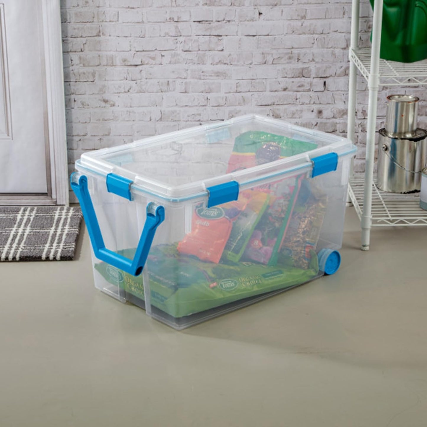 Sterilite 9-Pack Gasket Box, Weather-Resistant Storage Bins with Latching Lids, 120 Quart - Heavy-Duty Organizing Containers for Closet, Bathroom, and Office