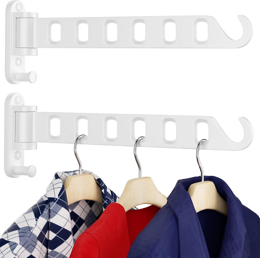 Wall Mounted Drying Rack 1 Pack, Foldable Laundry Drying Rack with 6 Holes, Laundry Space Saver for Indoor & Outdoor Use