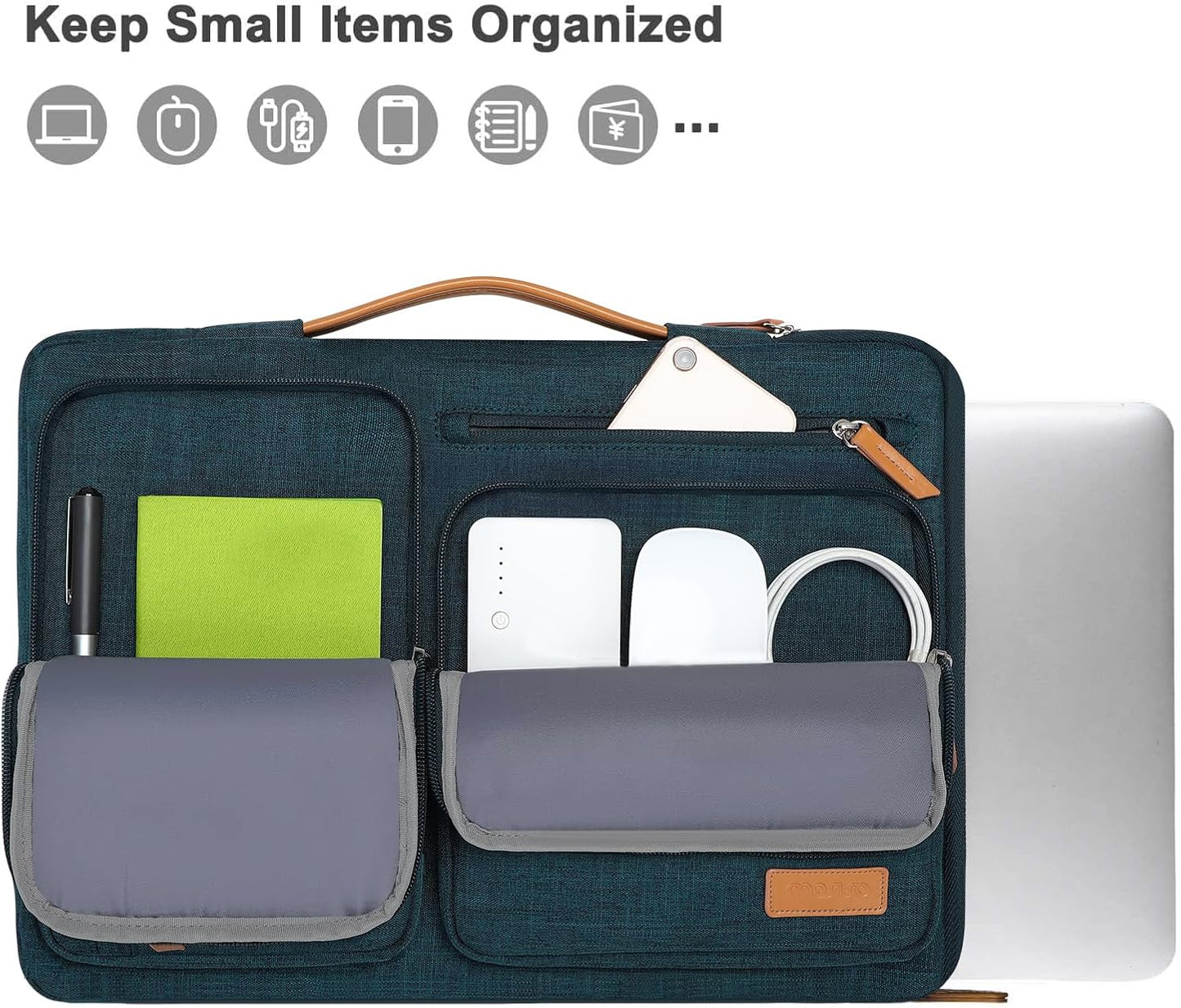 MOSISO 360 Protective Laptop Case 13 inch, 13 inch Laptop Sleeve Compatible with MacBook Air M4 M3 M2 M1 2025-2018/Pro M2 M1 2025-2016, Side Open Carrying Case with 4 Zipper Pockets&Handle, Teal Green