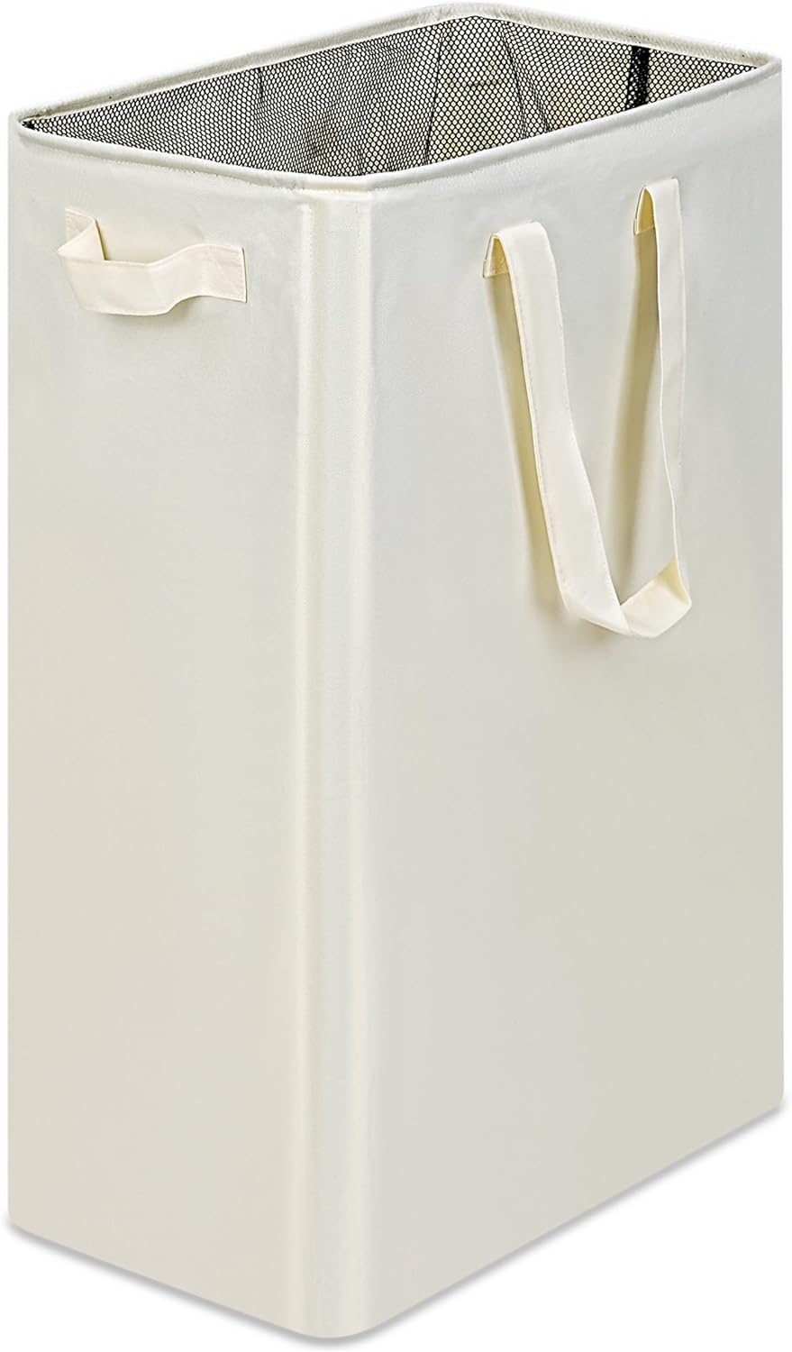 efluky Slim Laundry Basket, Narrow Laundry Hamper with Handles, Collapsible Dirty Clothes Hamper, Tall Laundry Bin for Laundry Room, Dorm and Bedroom, 19.8 Gallon (75L) Beige