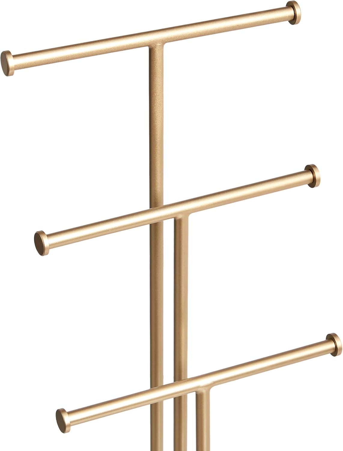 Amazon Basics Four-Tier Jewelry Tree Stand - White/Brass