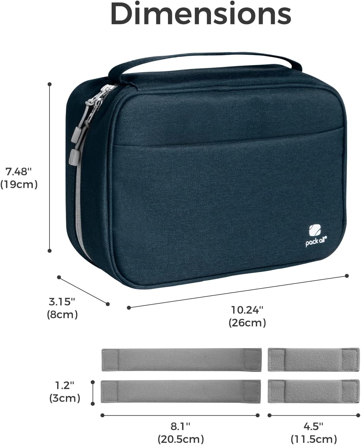 pack all Electronic Organizer Plus, Larger Capcity Cable Organizer Bag, Shockproof Carrying Case, Portable Cord Travel Organizer Storage Bag for Cables, Chargers, Phones, USB, SD Cards(Navy Blue)