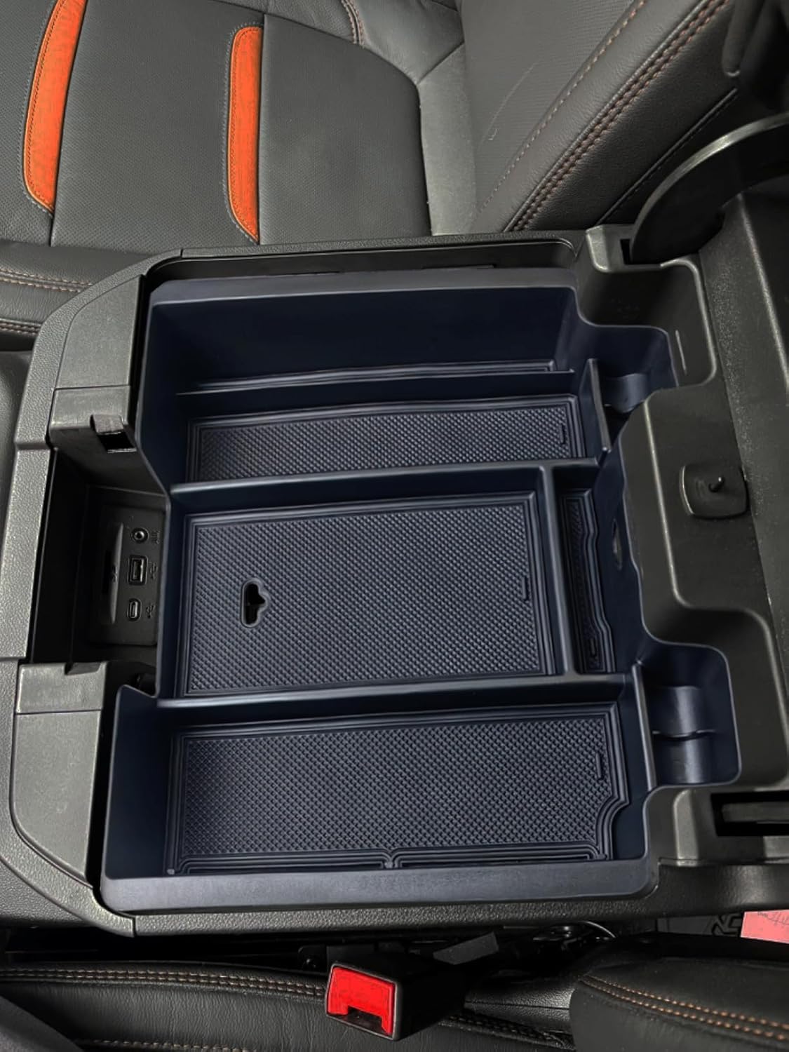 Center Console Armrest Box Organizer Tray for 2019-2022 Chevy Silverado/GMC Sierra 1500 and 2020-2023 Silverado/Sierra 2500/3500 HD Accessories (Full Console w/Bucket Seats ONLY) Black Trim