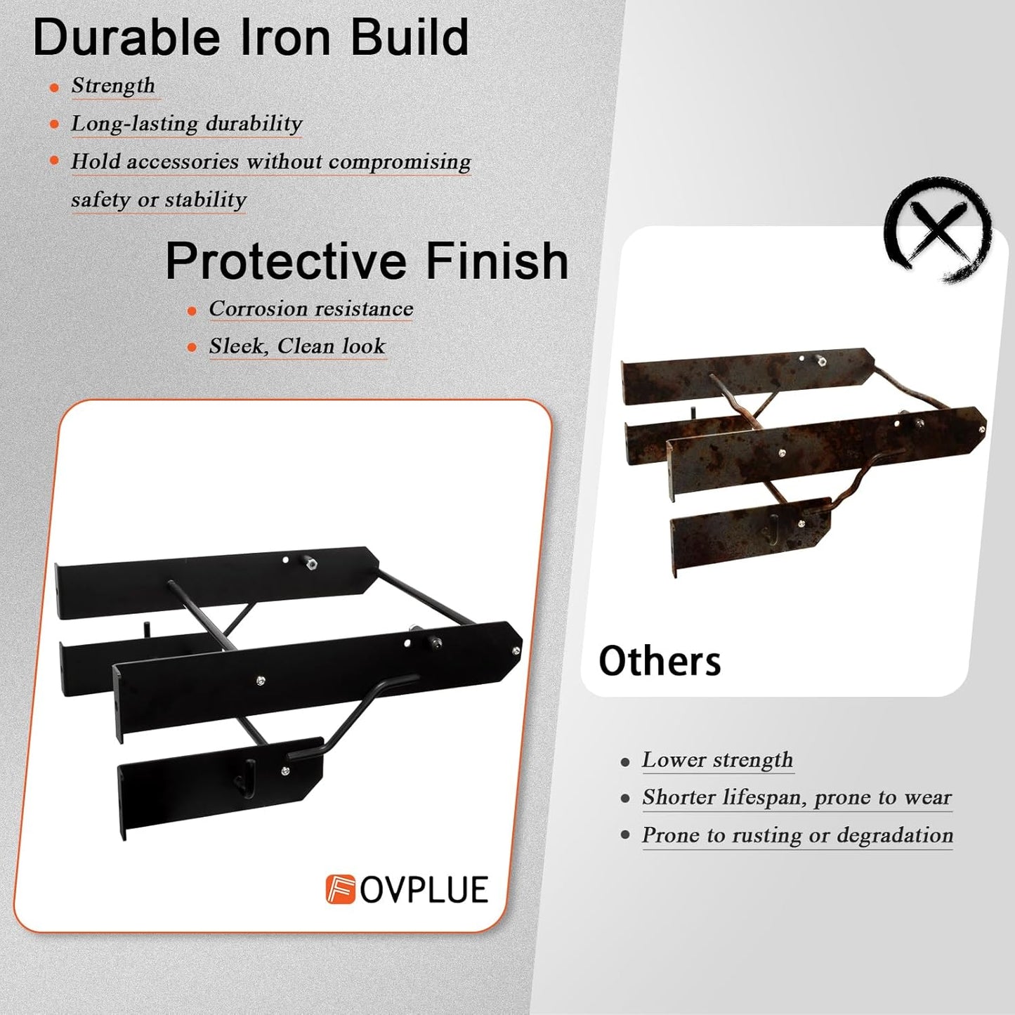 FOVPLUE Detach Depot Wall Storage Rack – Heavy-Duty Motorcycle Accessory Organizer for Harley Detachables Accessories,Tour Luggage Pack mounting racks,Sissy Bar Backrests,Luggage Racks,Seats,Helmets