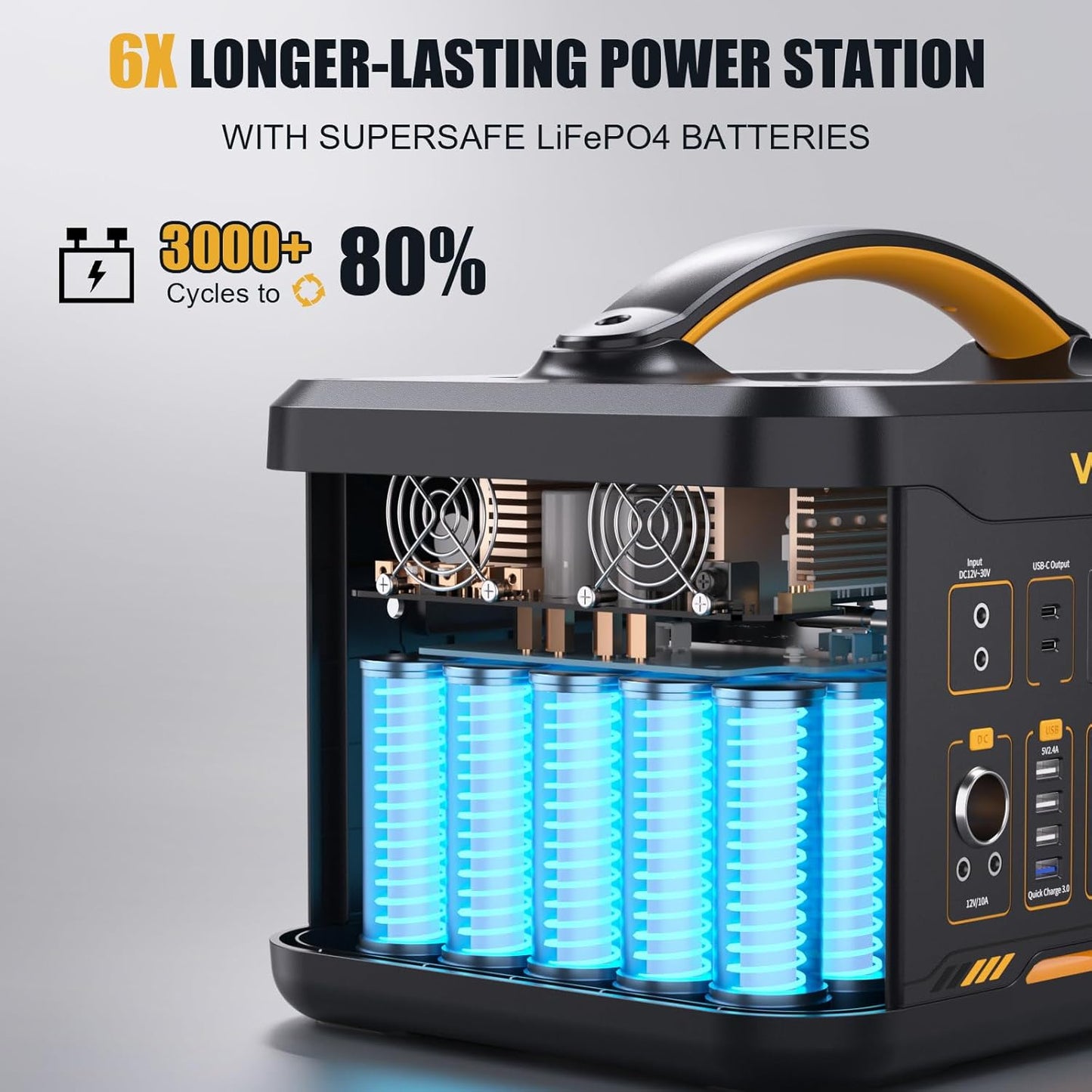 VTOMAN Jump 1800 Portable Power Station with Jump Start, 1548Wh LiFePO4 Solar Generator 1800W (Peak 3600W) AC Outlets, Regulated 12V DC, PD 100W Type-C for Home Backup RV/Van Travel Camping Road Trip