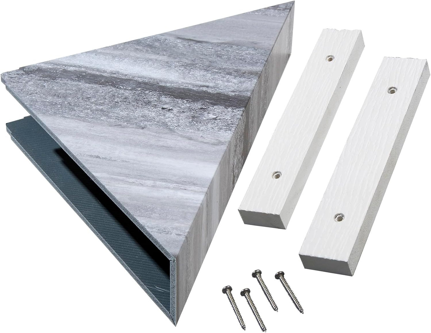 Palisade Vinyl Waterproof Corner Shower Shelf in Hermitage Granite/Urban Cliff