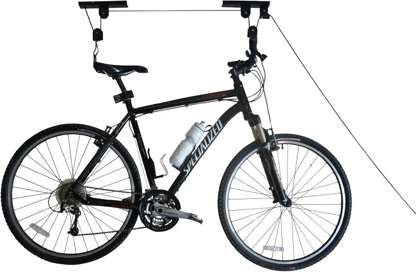 Bike Hanger - Overhead Hoist Pulley System with 100lb Capacity for Bicycles or Ladders - Secure Garage Ceiling Storage by Rad Sportz