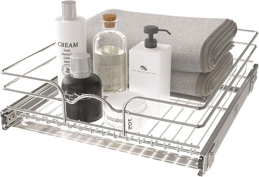 Rev-A-Shelf Kitchen Cabinet Pullout Shelf and Drawer Organizer Slide Out Pantry Storage Basket in Multiple Sizes, 18 x 20 In, 5WB1-1820CR-1