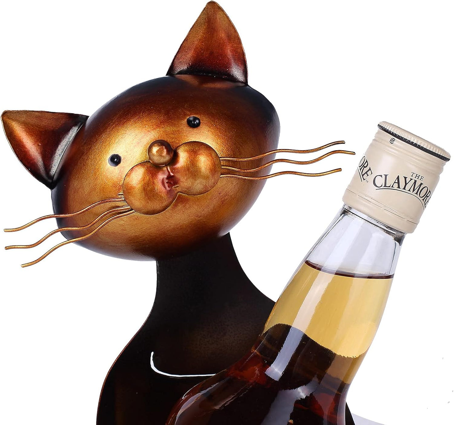 Cat Decor Wine Holder Wine Rack Wine Bottle Holder Wine Cat, Gift for Halloween and Christmas,Cat Gifts for Cat Lovers………… (Dark Brown)
