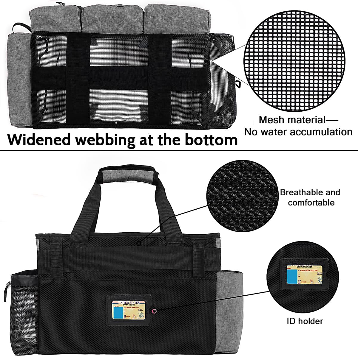 Large Cleaning Caddy Bag Built-in Sturdy Support Board, Cleaning Organizer with Detachable Divider, Cleaning Supply Tote with Adjustable Shoulder Strap&Waist Belt for Cleaners & Housekeeper